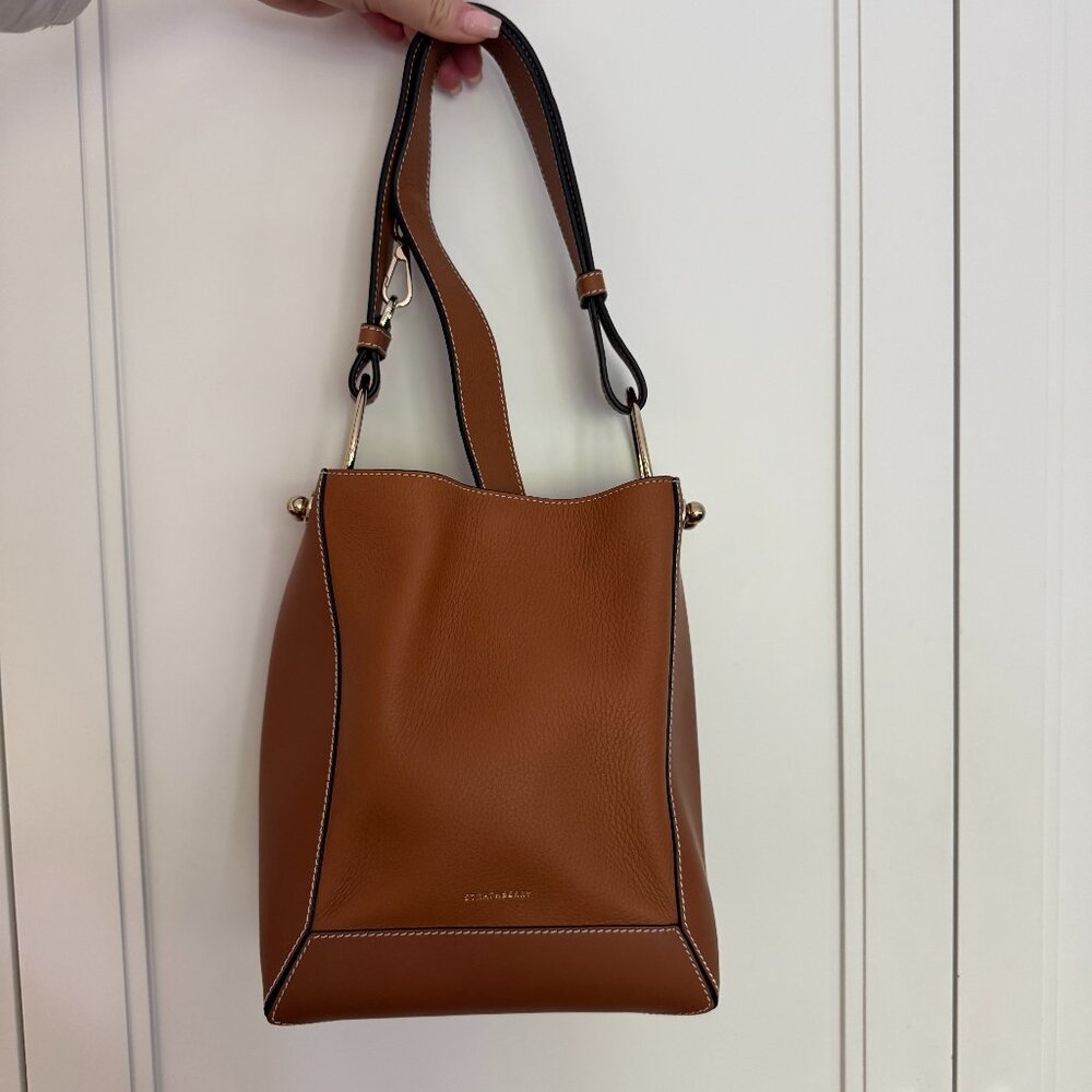 STRATHBERRY | Tan Lana Midi Bucket Bag